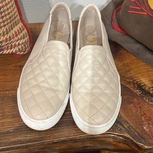 G by Guess tan slip ons